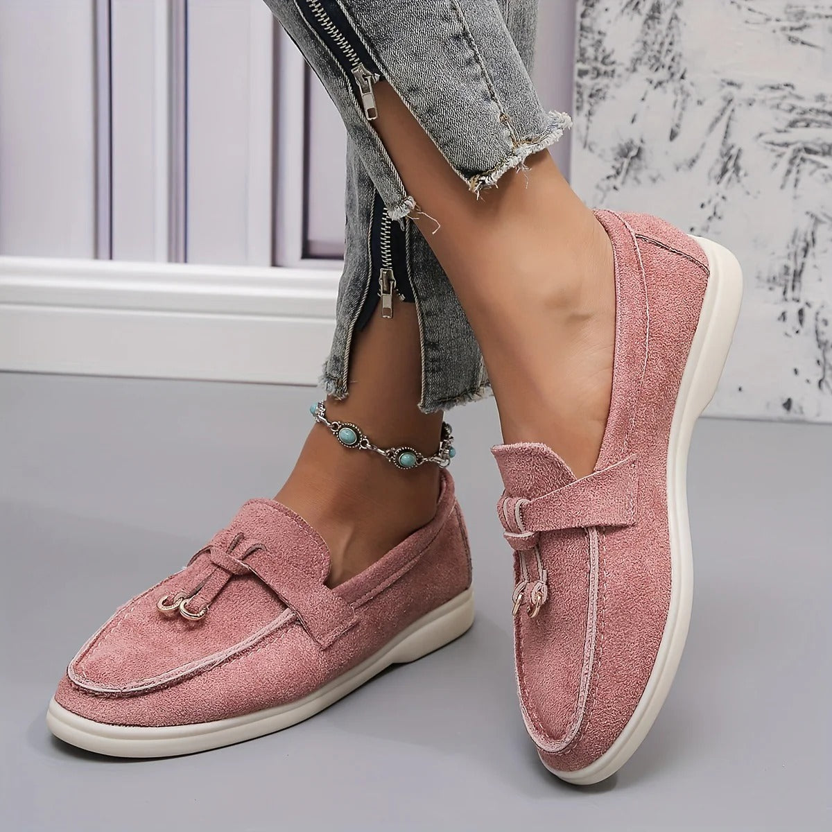Women's Elegant Loafers, Comfortable for Everyday – Pink