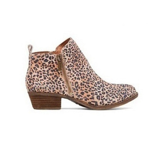 Women's Elegant Retro-Style Heeled Ankle Boots