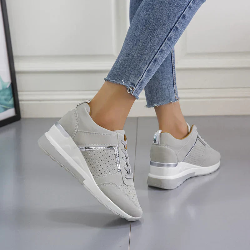 Women's Fashionable Platform Sneakers – Grey