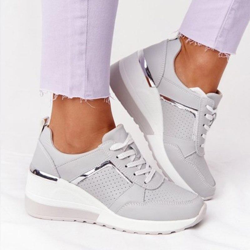Women's Fashionable Platform Sneakers – Beige
