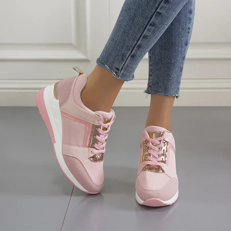 Women's Fashionable Platform Sneakers – Pink