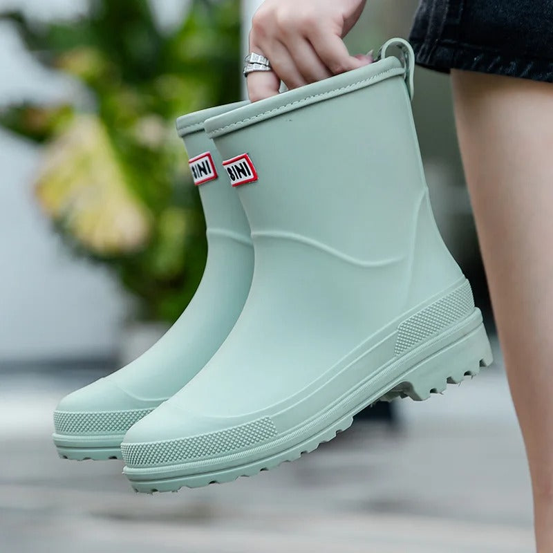 Women's Fashionable Rain Boots, Waterproof and Non-Slip – Green