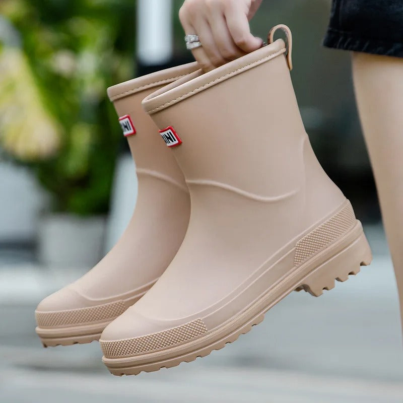 Women's Fashionable Rain Boots, Waterproof and Non-Slip – Khaki