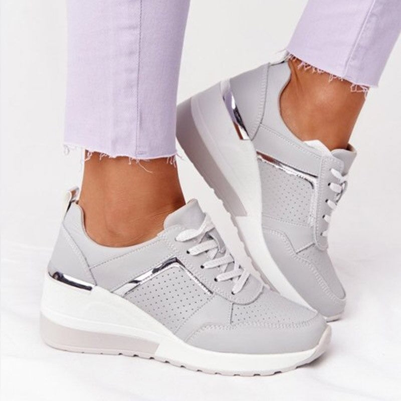 Women's Fashionable Sneakers, Comfortable for Walking – Grey