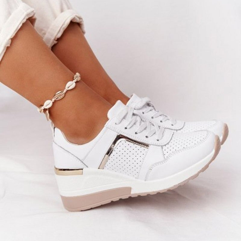 Women's Fashionable Sneakers, Comfortable for Walking – White
