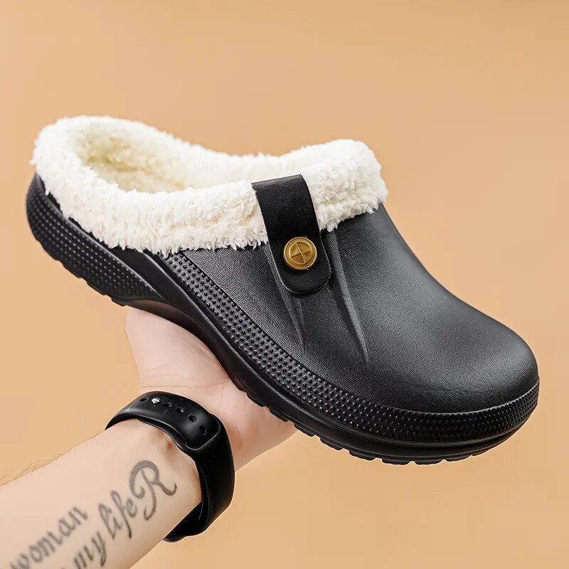 Women's Insulated Clogs with Soft Lining – Black & White