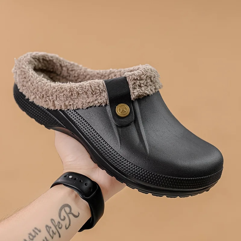 Women's Insulated Clogs with Soft Lining – Black & Brown