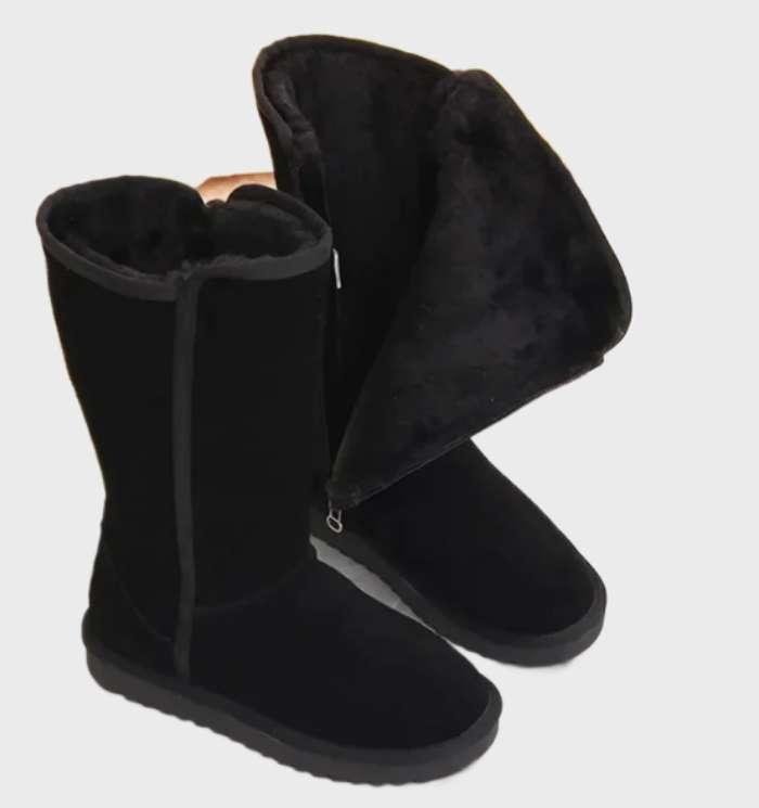 Women's Insulated Waterproof Boots with Zip – Black