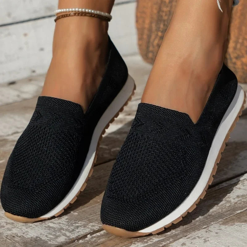 Women's Knit Slip-On Loafers, Lightweight – Apricot