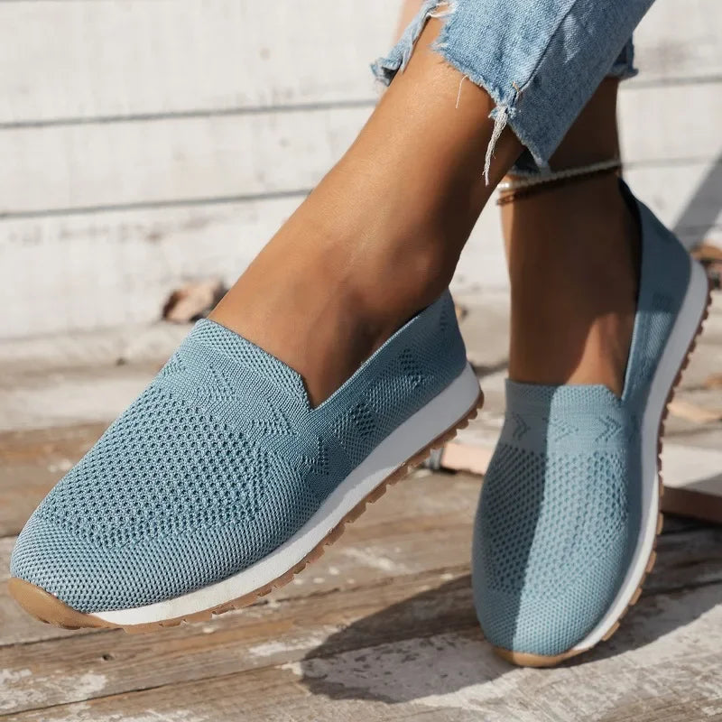 Women's Knit Slip-On Loafers, Lightweight – Apricot