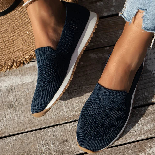 Women's Knit Slip-On Loafers, Lightweight – Navy