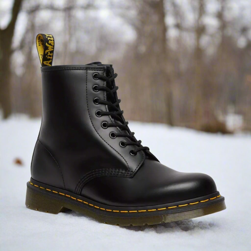 Women's Lace-Up Ankle Boots with a Sturdy Sole – Black