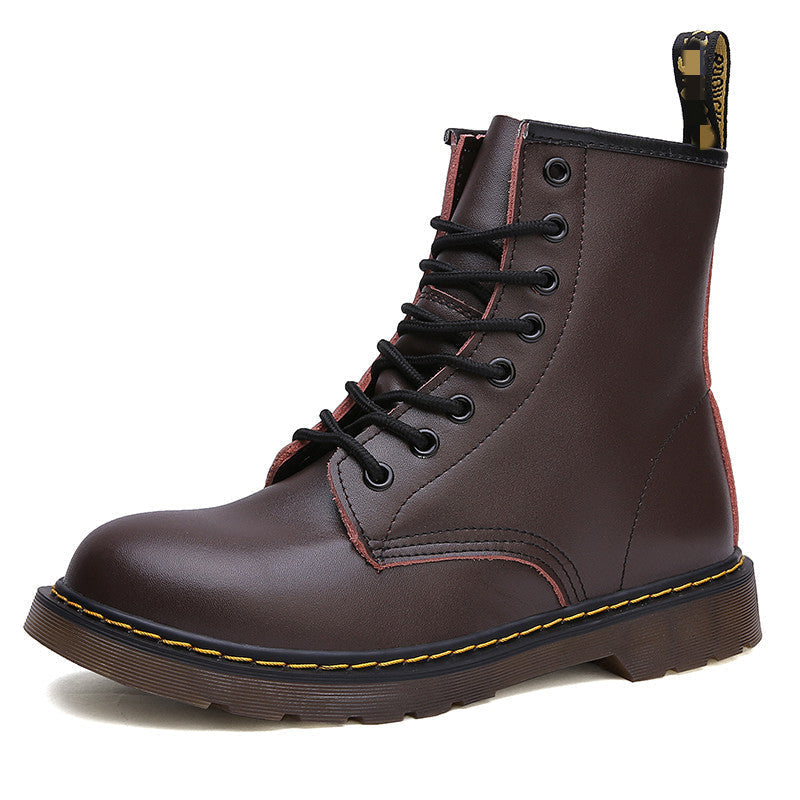 Women's Lace-Up Ankle Boots with a Sturdy Sole – Brown
