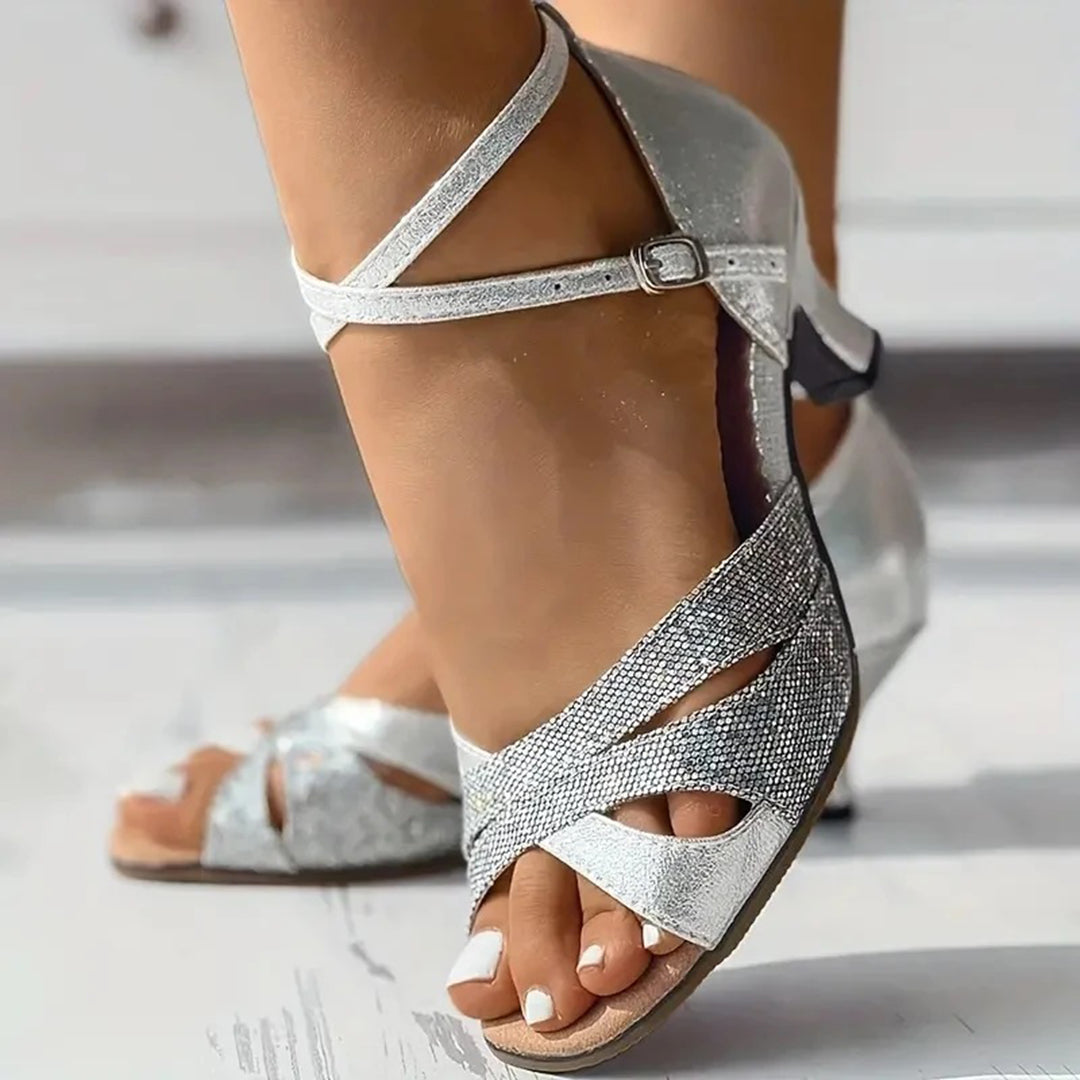 Women's Latin Dance Shoes, Flexible – White