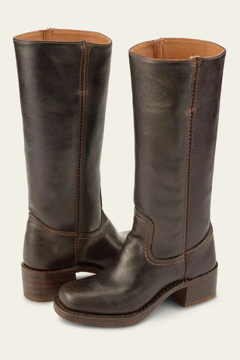 Women's Leather Boots with a Fitted Cut – Dark Brown