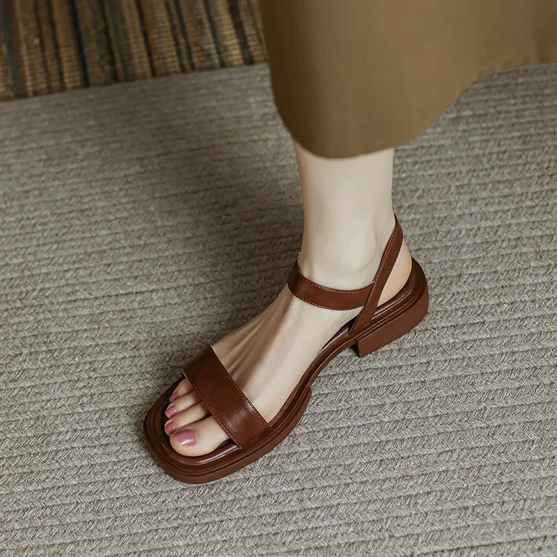 Women's Leather Sandals with a Minimalist Design