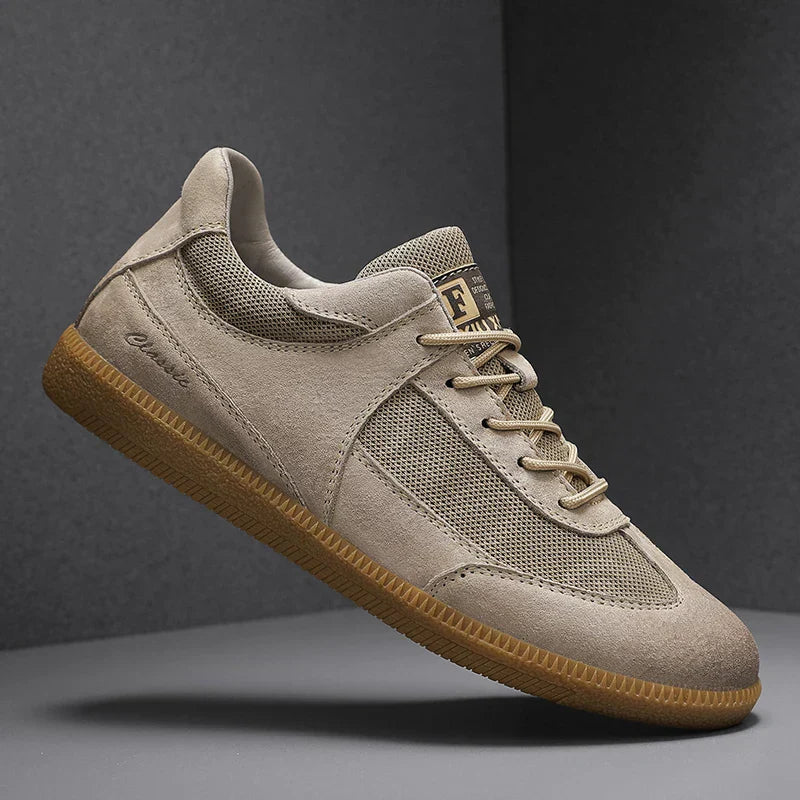 Women's Leather Sneakers in Italian Style – Beige