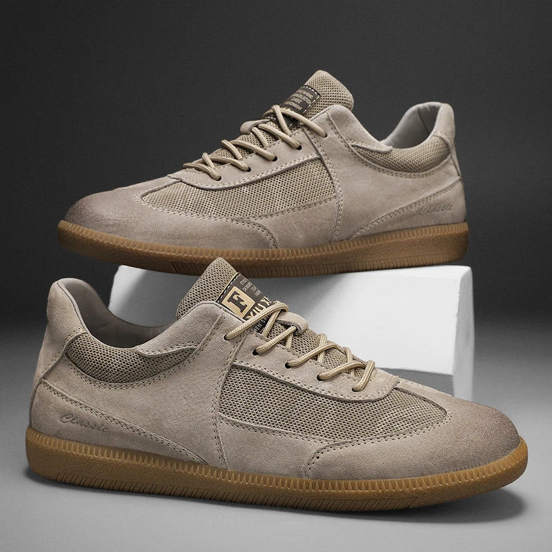 Women's Leather Sneakers in Italian Style – Beige