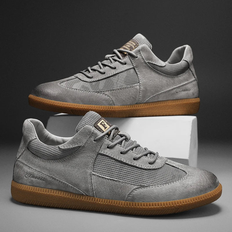 Women's Leather Sneakers in Italian Style – Grey