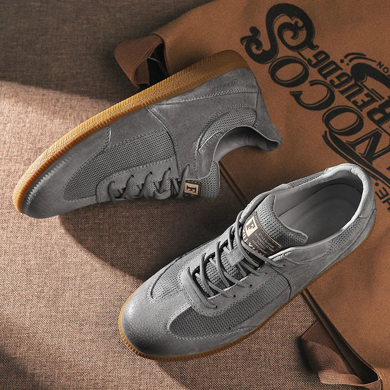 Women's Leather Sneakers in Italian Style – Grey