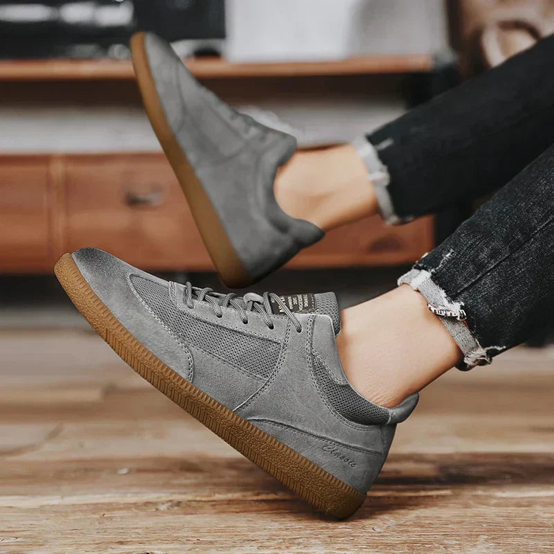 Women's Leather Sneakers in Italian Style – Grey