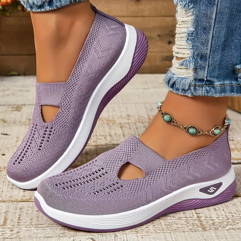 Women's Lightweight Slip-On Shoes, Breathable – Light Purple