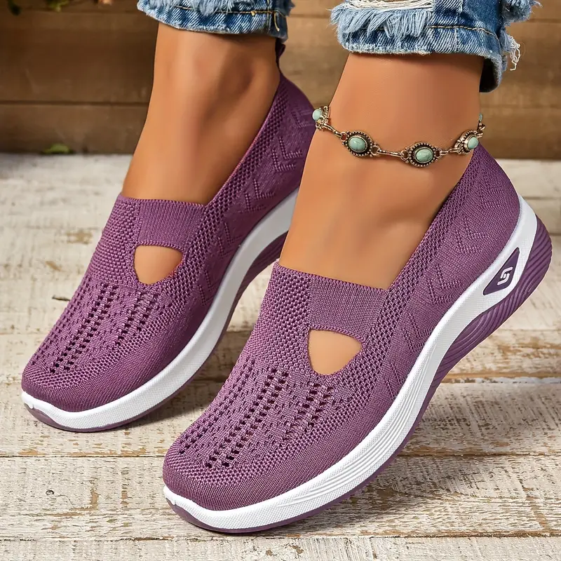 Women's Lightweight Slip-On Shoes, Breathable – Purple