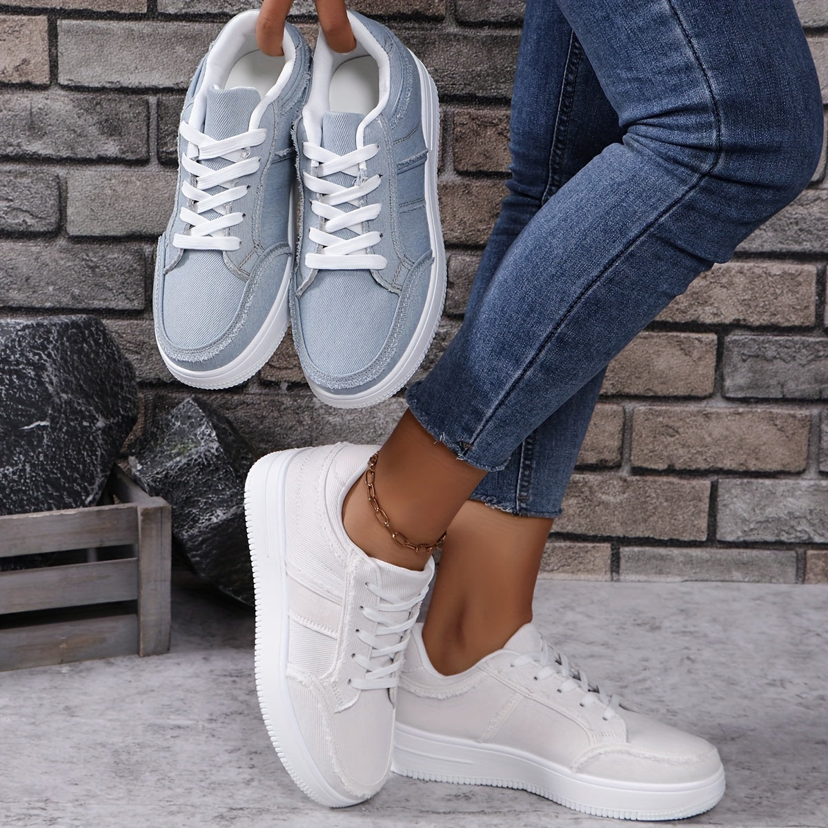 Women's Low-Top Sneakers, Breathable for Everyday – Blue