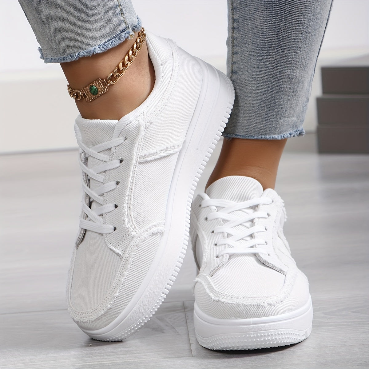 Women's Low-Top Sneakers, Breathable for Everyday – White