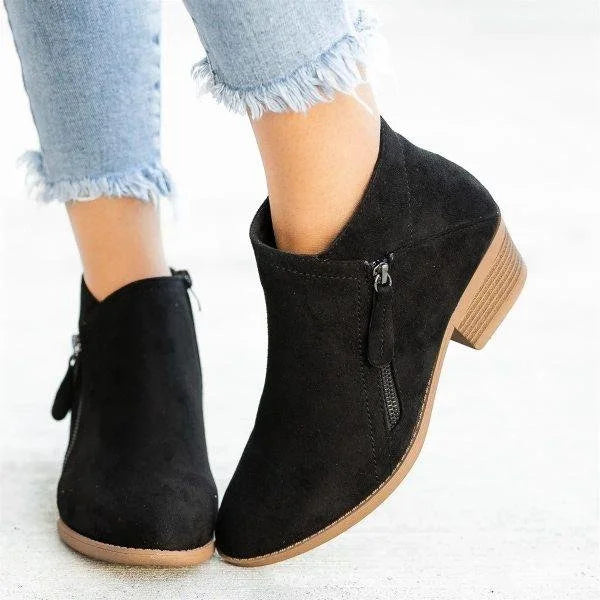 Women's Supportive Ankle Boots with Side Zip