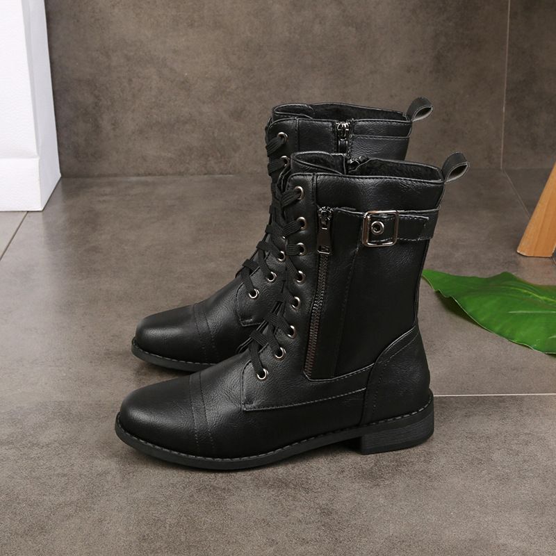 Women's Elegant Comfort Ankle Boots with Side Zip – Black