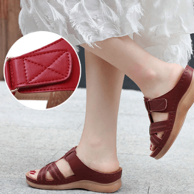 Women's Comfort Boho-Style Sandals – Burgundy
