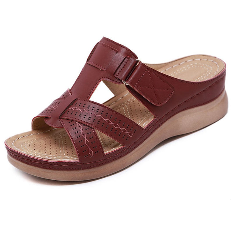 Women's Comfort Boho-Style Sandals – Burgundy
