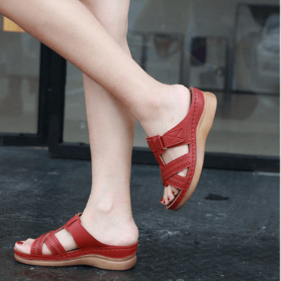 Women's Comfort Boho-Style Sandals – Burgundy
