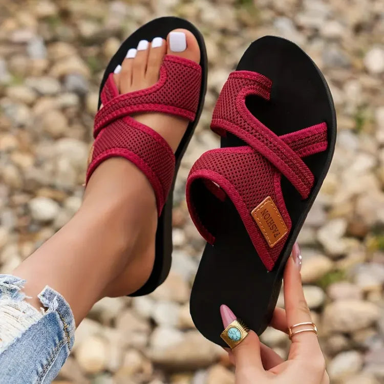 Women's Comfort Sandals with Adjustable Strap – Black