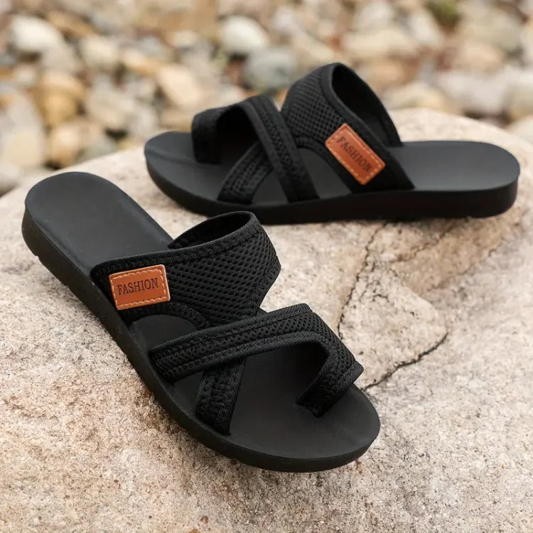Women's Comfort Sandals with Adjustable Strap – Black