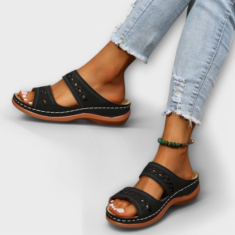 Women's Cushioned Sandals for Summer – Black