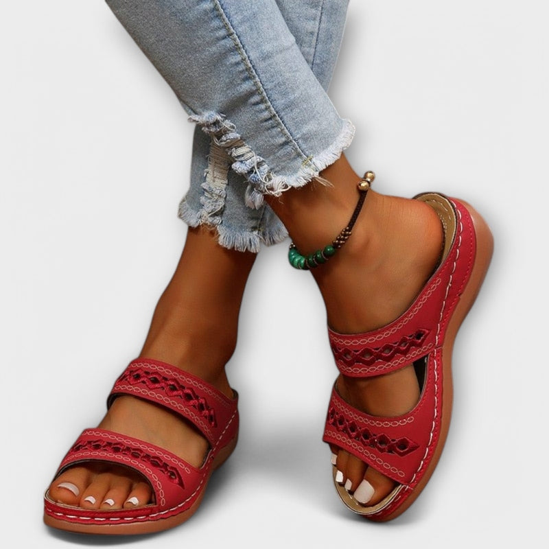 Women's Cushioned Sandals for Summer – Red