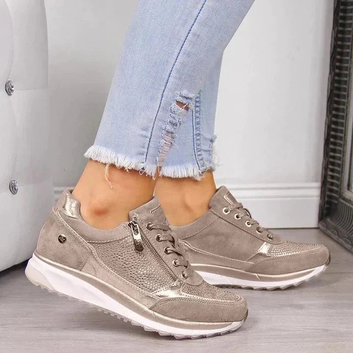 Women's Cushioned Sneakers – Beige