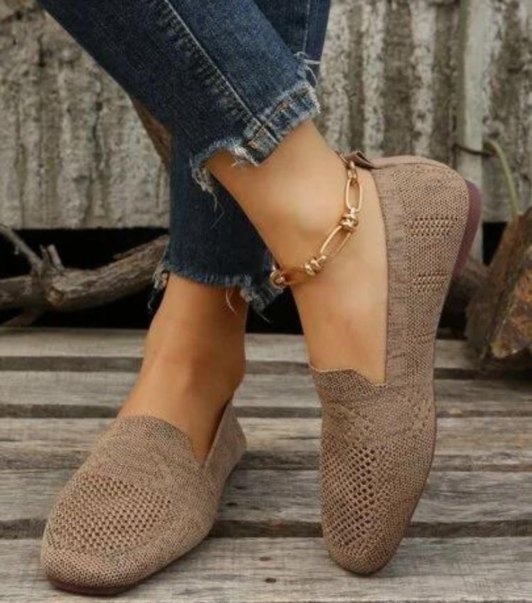 Women's Comfort Flat Shoes, Non-Slip – Khaki