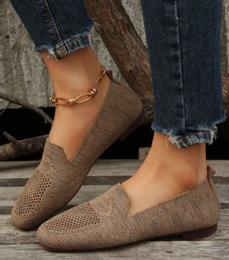 Women's Comfort Flat Shoes, Non-Slip – Khaki