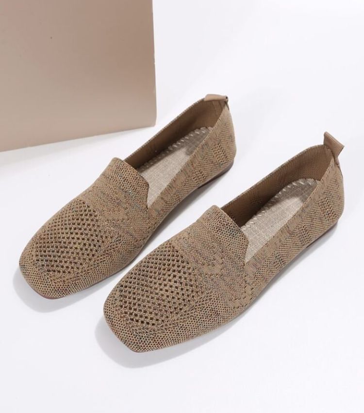 Women's Comfort Flat Shoes, Non-Slip – Khaki