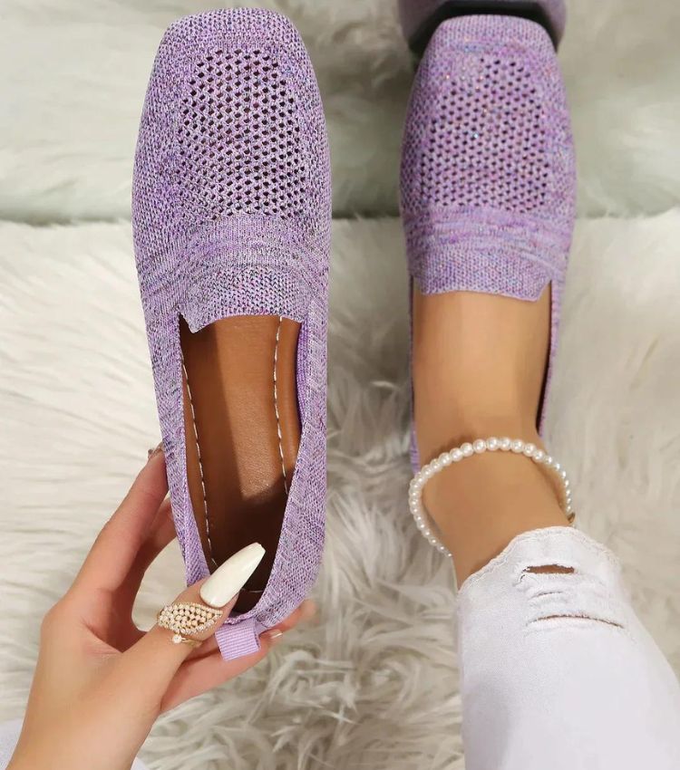 Women's Comfort Flat Shoes, Non-Slip – Purple