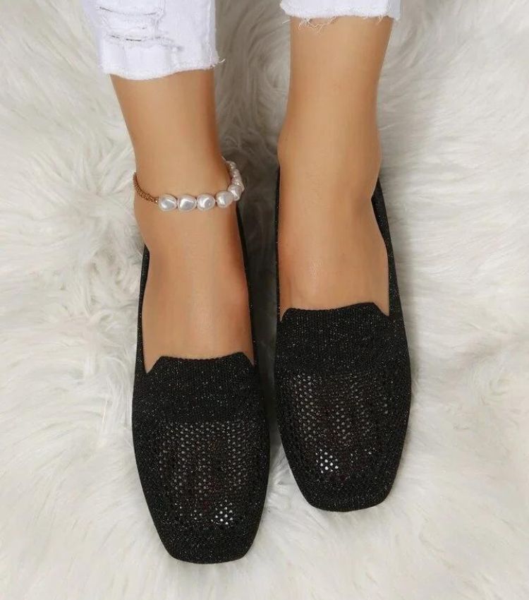 Women's Comfort Flat Shoes, Non-Slip – Black