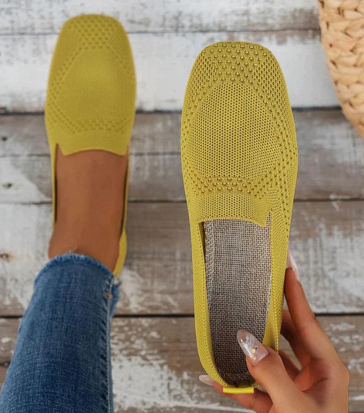 Women's Comfort Flat Shoes, Non-Slip – Yellow