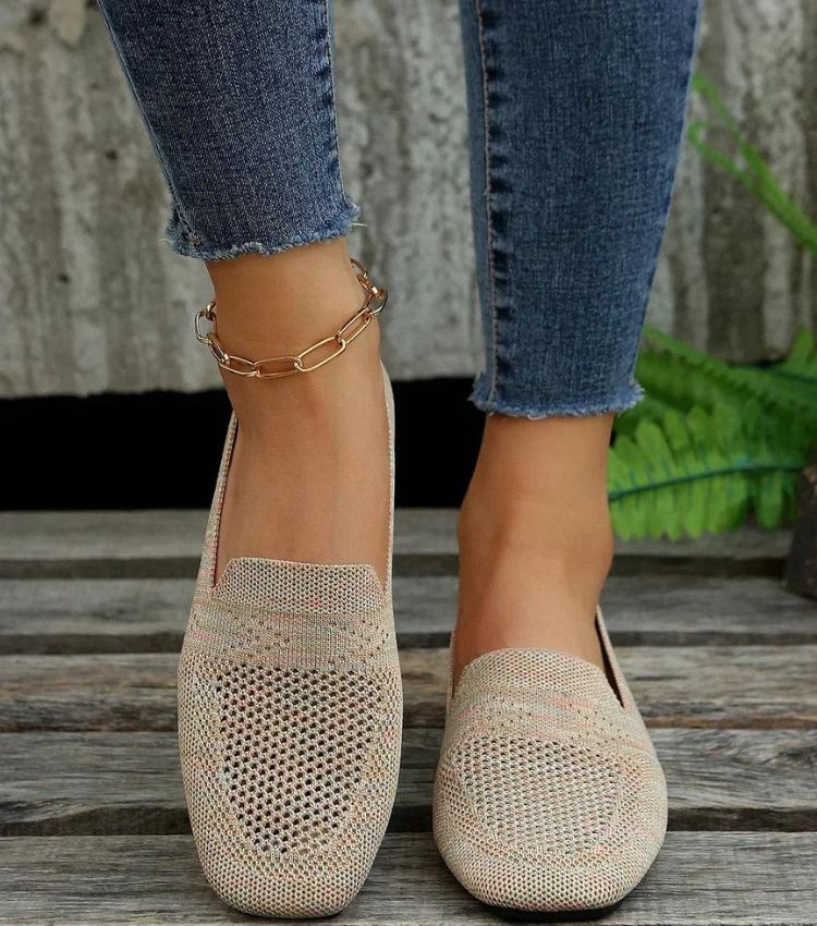 Women's Comfort Flat Shoes, Non-Slip – Beige
