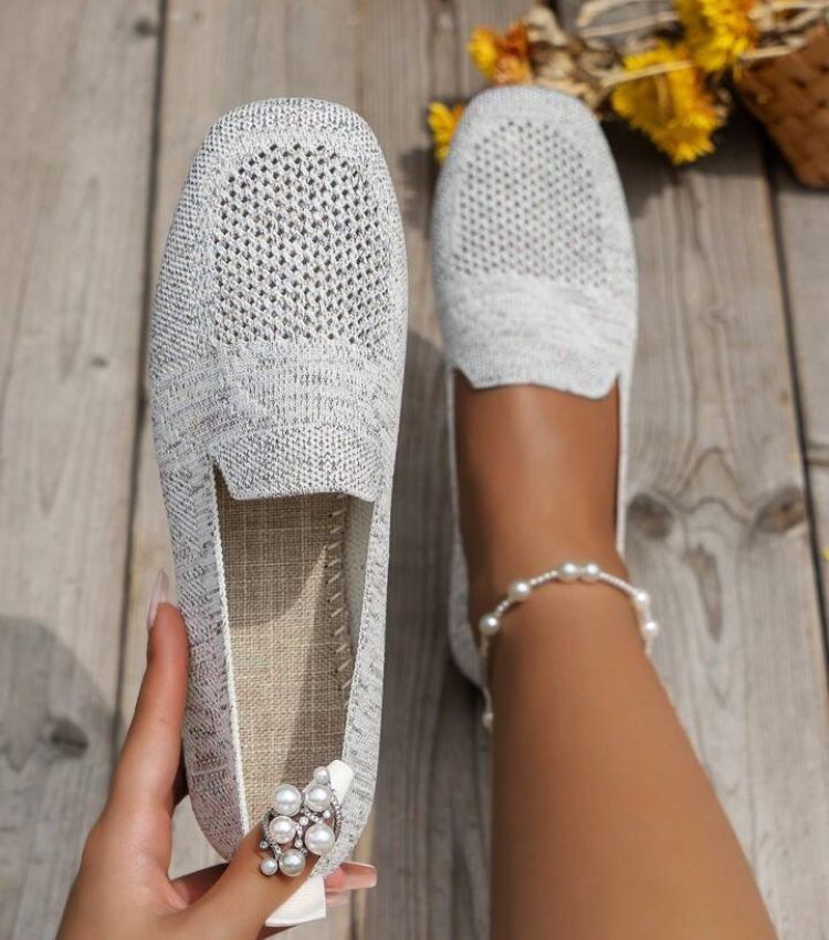 Women's Comfort Flat Shoes, Non-Slip – White