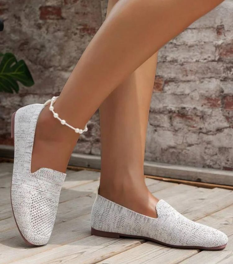 Women's Comfort Flat Shoes, Non-Slip – White