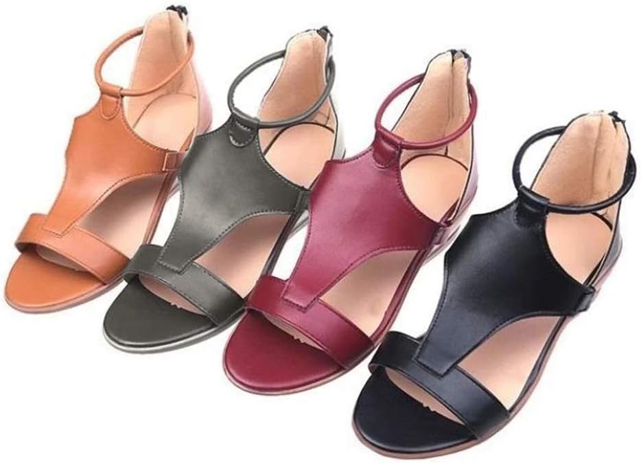 Women's Comfort Heeled Sandals with Ankle Strap – Grey
