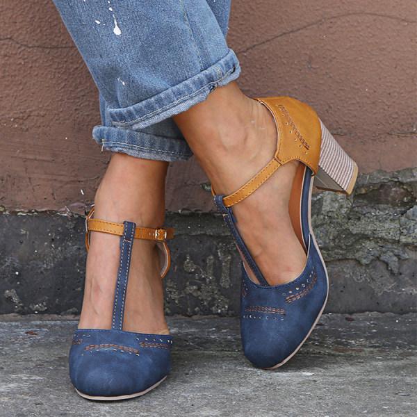 Women's Comfort Heeled Shoes – Blue